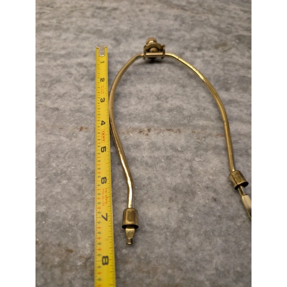 7 3/4in‎ Tall Bright Brass Lamp Harp & Finial